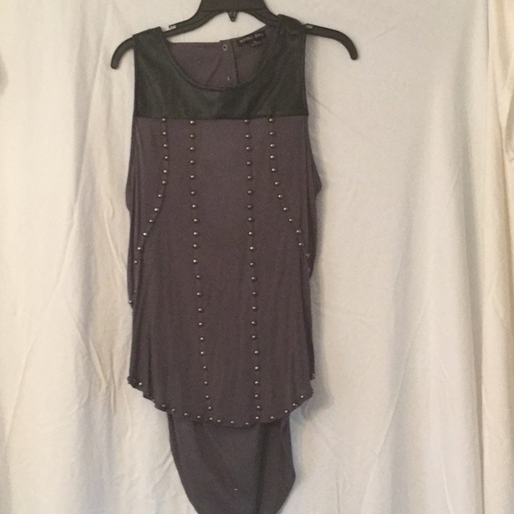 Black and grey tunic top